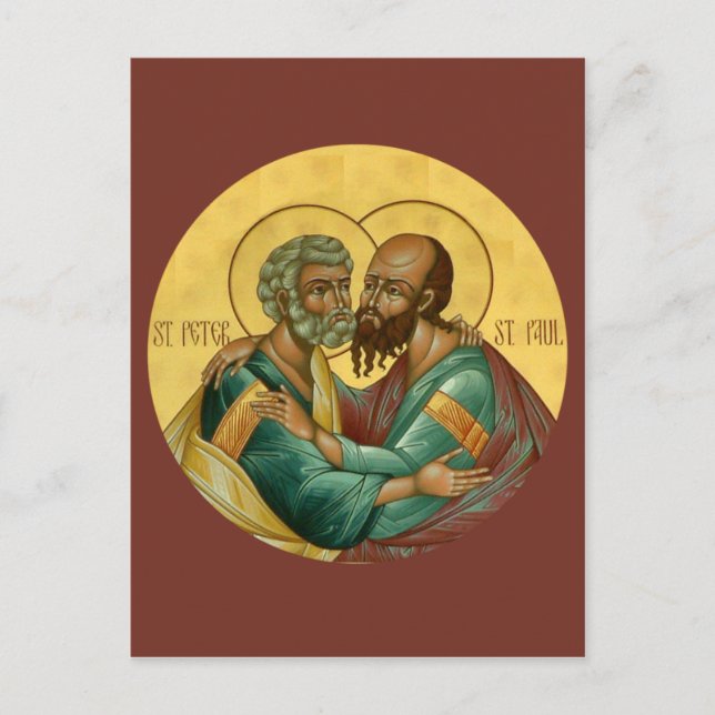 Tarjeta de oración de San Pedro y Pablo (Anverso)