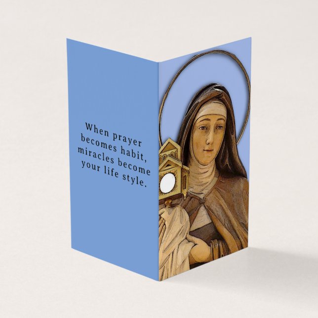 Tarjeta de oración de Santa Clara de Asís (Exterior)