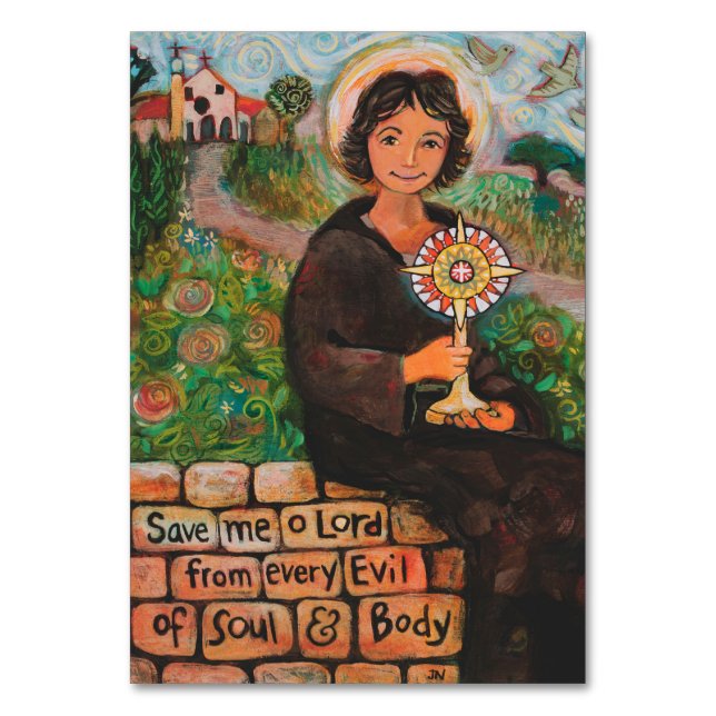 Tarjeta de oración de Santa Clara de Asís (Anverso)