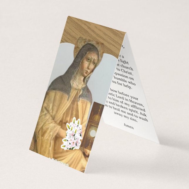 Tarjeta de oración de Santa Clara de Asís (Anverso)