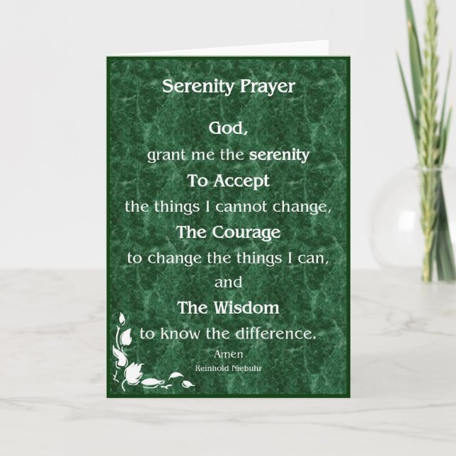 Tarjeta de Oración de Serenity (Anverso)