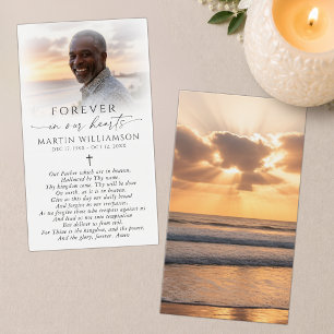 Tarjeta de oración de simpatía de cruz con foto de