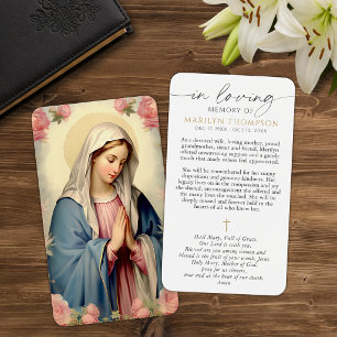 Tarjeta de oración de simpatía de la cruz de la Vi