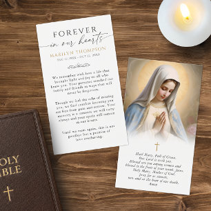 Tarjeta de oración de simpatía de la Virgen María 