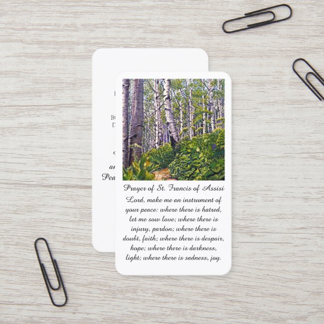 Tarjeta de oración de simpatía de San Francisco de (Anverso/Reverso In Situ)