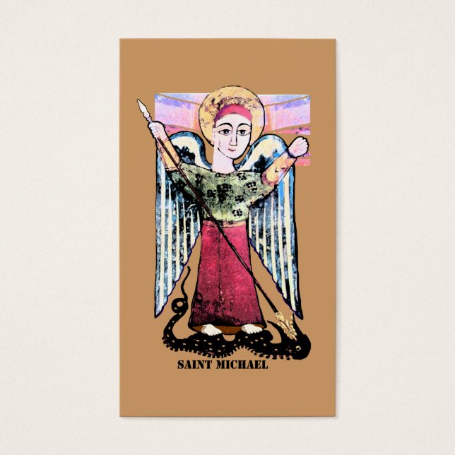 Tarjeta de oración de St Michael (Frente)