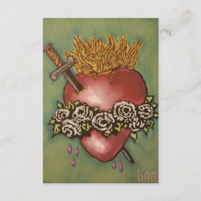 Tarjeta de oración del corazón inmaculado de Mary (Anverso)