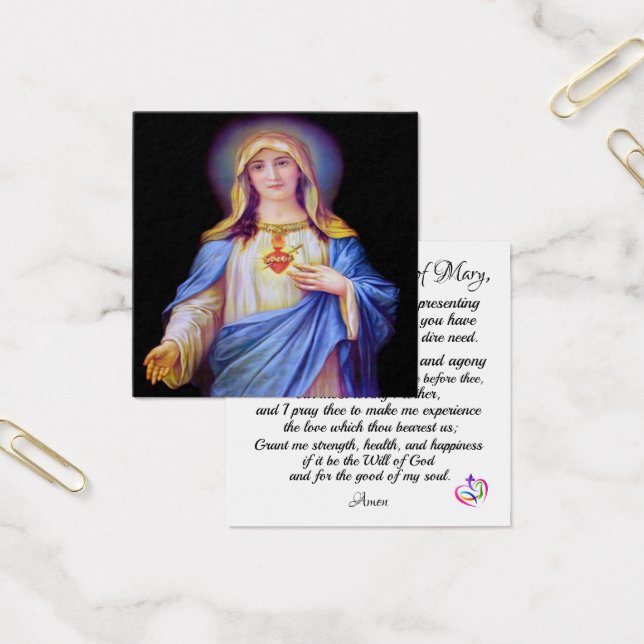 Tarjeta de oración del corazón inmaculado de Mary (Oficina)