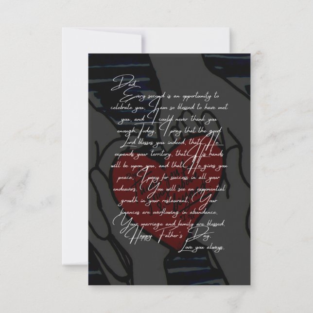 Tarjeta de oración del Día del Padre (Reverso)