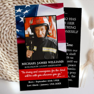 Tarjeta de oración del funeral de la bandera de lo