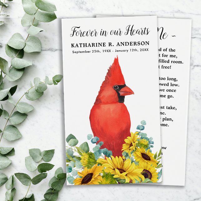 Tarjeta de oración del funeral del poema conmemora (Subido por el creador)