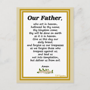 Tarjeta de oración del Padre Nuestro Mateo 6:9-13
