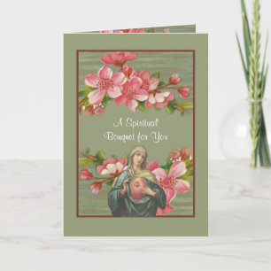 Tarjeta de oración del ramo espiritual católico de