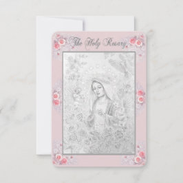 Tarjeta de Oración del Rosario con mi Dibujo Origi