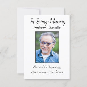 Tarjeta de oración del servicio funerario   Monume