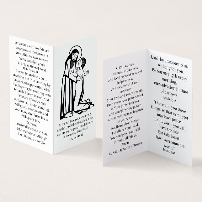 Tarjeta de oración del Times of Trouble (Interior y exterior)