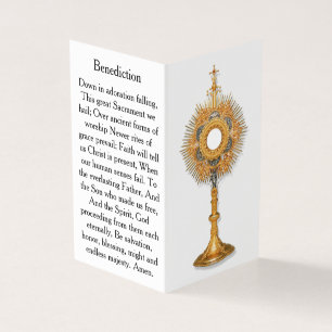 Tarjeta de oración durante la adoración eucarístic