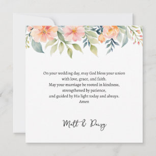Tarjeta de Oración en tu Día de Boda   Bendición d