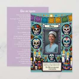 Tarjeta de Oración Española dia de los muertos