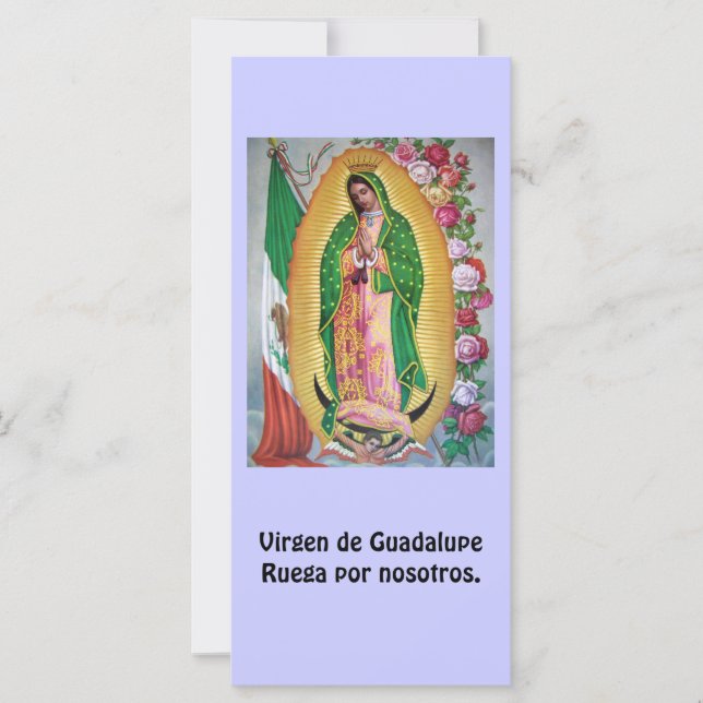 Tarjeta de Oración Española Virgen de Guadalupe (Anverso)