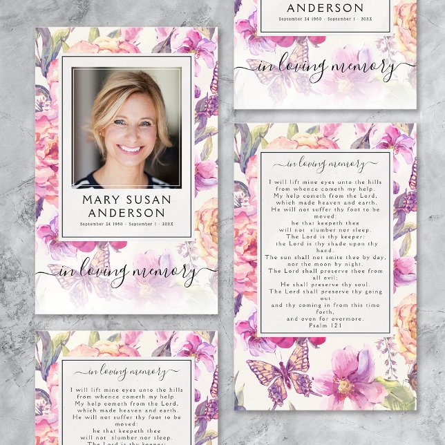 Tarjeta de oración Floral Fotos Funerales Memorial (Subido por el creador)