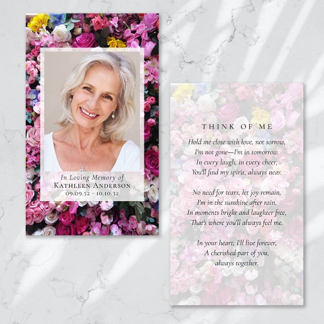 Tarjeta de oración Floral Fotos Funerales Memorial (Subido por el creador)