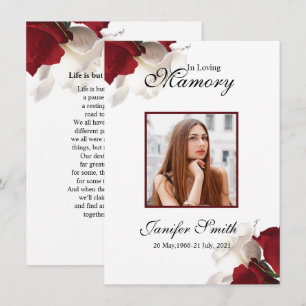 Tarjeta de oración floral funeraria