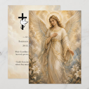 Tarjeta de oración fúnebre Ángel de la Guarda de 5