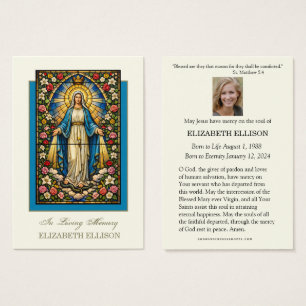 Tarjeta de oración fúnebre católica de la Santísim