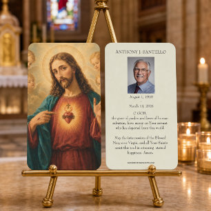 Tarjeta de oración fúnebre católica del Sagrado Co