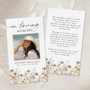 Tarjeta de oración fúnebre con foto conmemorativa