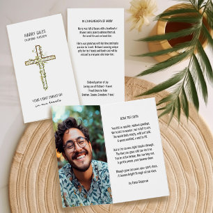 Tarjeta de oración fúnebre con foto conmemorativa