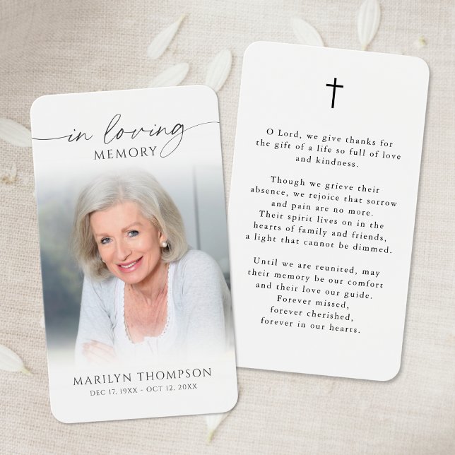 Tarjeta de oración fúnebre con foto de cruz simple (Subido por el creador)