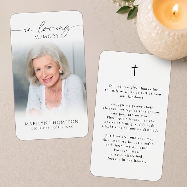 Tarjeta de oración fúnebre con foto de cruz simple (Subido por el creador)