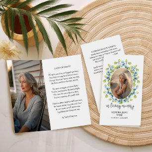 Tarjeta de oración fúnebre con foto en memoria amo