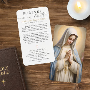 Tarjeta de oración fúnebre Cruz de la Virgen María