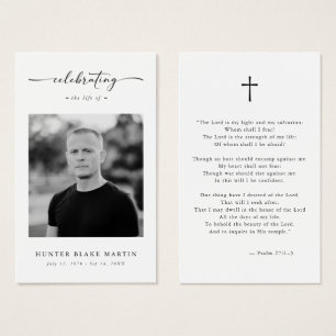 Tarjeta de oración fúnebre de celebración cristian