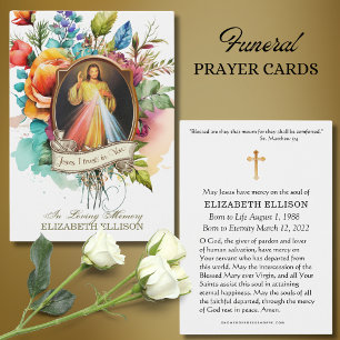 Tarjeta de oración fúnebre de Jesús de la Divina M
