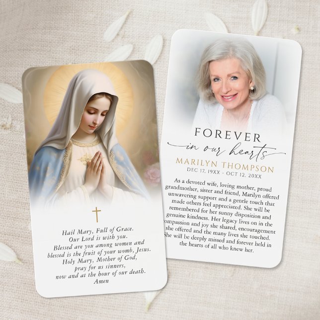 Tarjeta de oración fúnebre de la Virgen María reli (Subido por el creador)