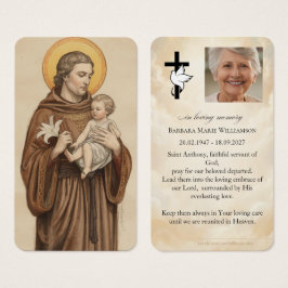 Tarjeta de oración fúnebre de San Antonio