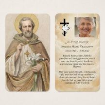 Tarjeta de oración fúnebre de San José