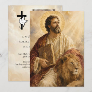 Tarjeta de oración fúnebre de San Marcos de 5x7 pu