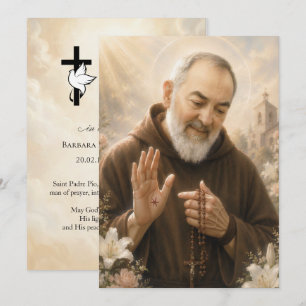 Tarjeta de oración fúnebre de San Padre Pio de 5x7