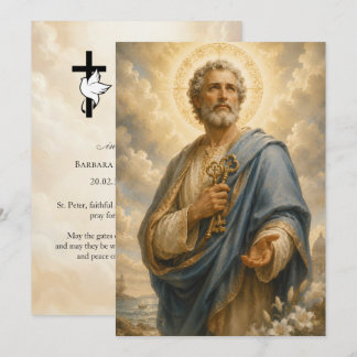 Tarjeta de oración fúnebre de San Pedro de 5x7 pul
