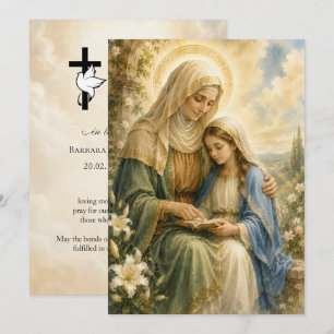 Tarjeta de oración fúnebre de Santa Ana de 5x7 pul