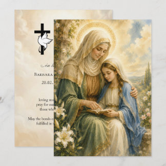 Tarjeta de oración fúnebre de Santa Ana de 5x7 pul