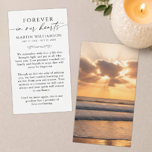 Tarjeta de oración fúnebre de simpatía con memoria