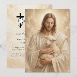 Tarjeta de oración fúnebre del Buen Pastor Jesús d