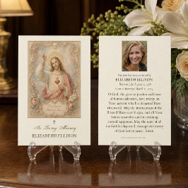 Tarjeta de oración fúnebre del Sagrado Corazón | C