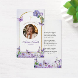 Tarjeta de oración fúnebre del servicio conmemorat
